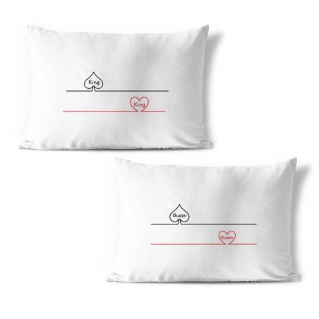 Coppia di federe personalizzabili con nomi king e queen...