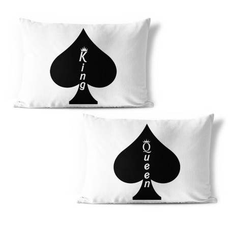 Coppia di federe personalizzabili con nomi king e queen...