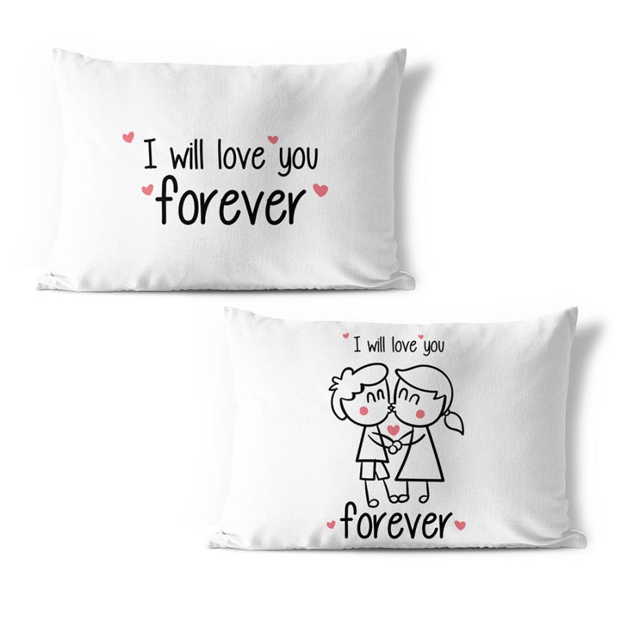 Coppia di federe personalizzabili con nomi i will love you forever