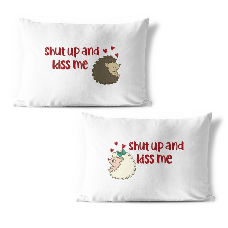 Coppia di federe personalizzabili con nomi riccio shut up...