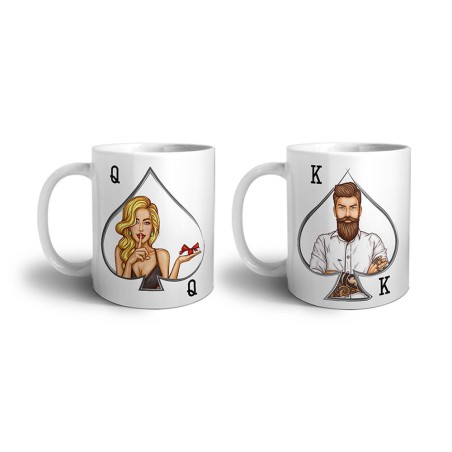 Coppia di tazze personalizzabili con nome k and q