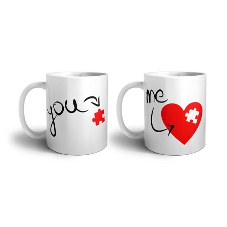 Coppia di tazze personalizzabili con nomi u're my heart