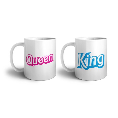 Coppia di tazze personalizzabili con nomi king ken e...