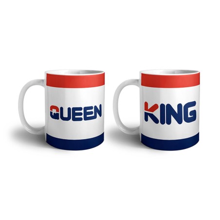 Coppia di tazze personalizzabili con nome king e queen fila