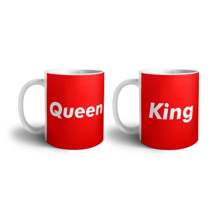 Coppia di tazze personalizzabili con nome king e queen...