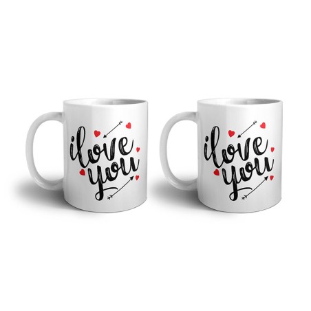 Coppia di tazze personalizzabili con nomi i love you
