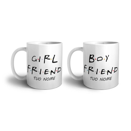 Coppia di tazze personalizzabili con nomi girl friend boy...
