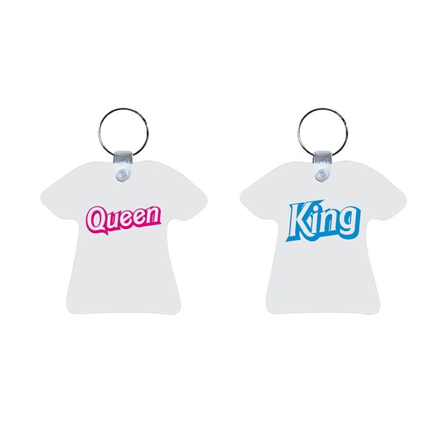 Coppia di portachiavi personalizzabili con nomi king ken e queen barbie