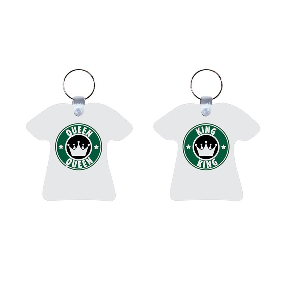 Coppia di portachiavi personalizzabili con nome king e queen starb