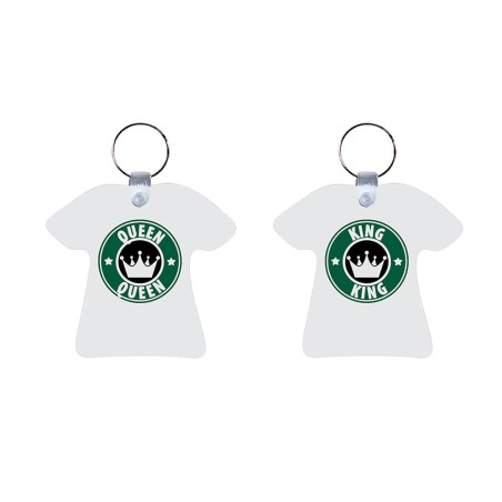 Coppia di portachiavi personalizzabili con nome king e queen starb