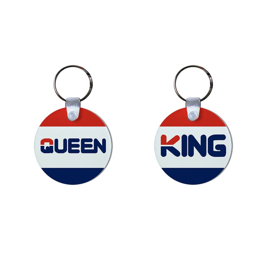 Coppia di portachiavi personalizzabili con nome king e queen fila
