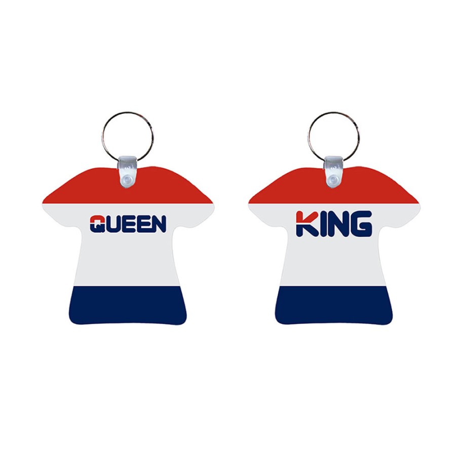 Coppia di portachiavi personalizzabili con nome king e queen fila