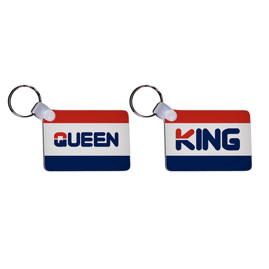Coppia di portachiavi personalizzabili con nome king e queen fila