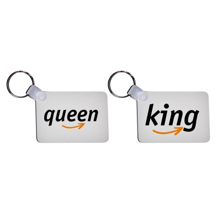 Coppia di portachiavi personalizzabili con nomi king e...