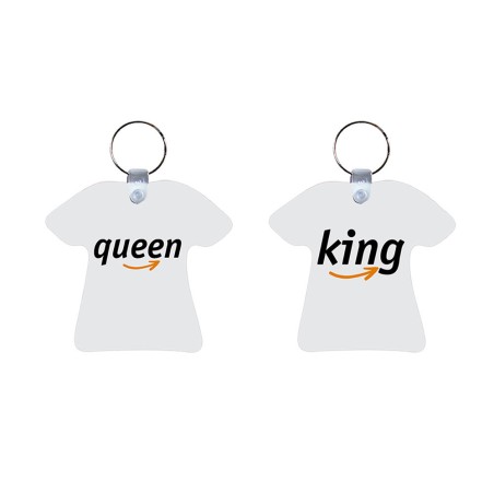 Coppia di portachiavi personalizzabili con nomi king e queen delivery