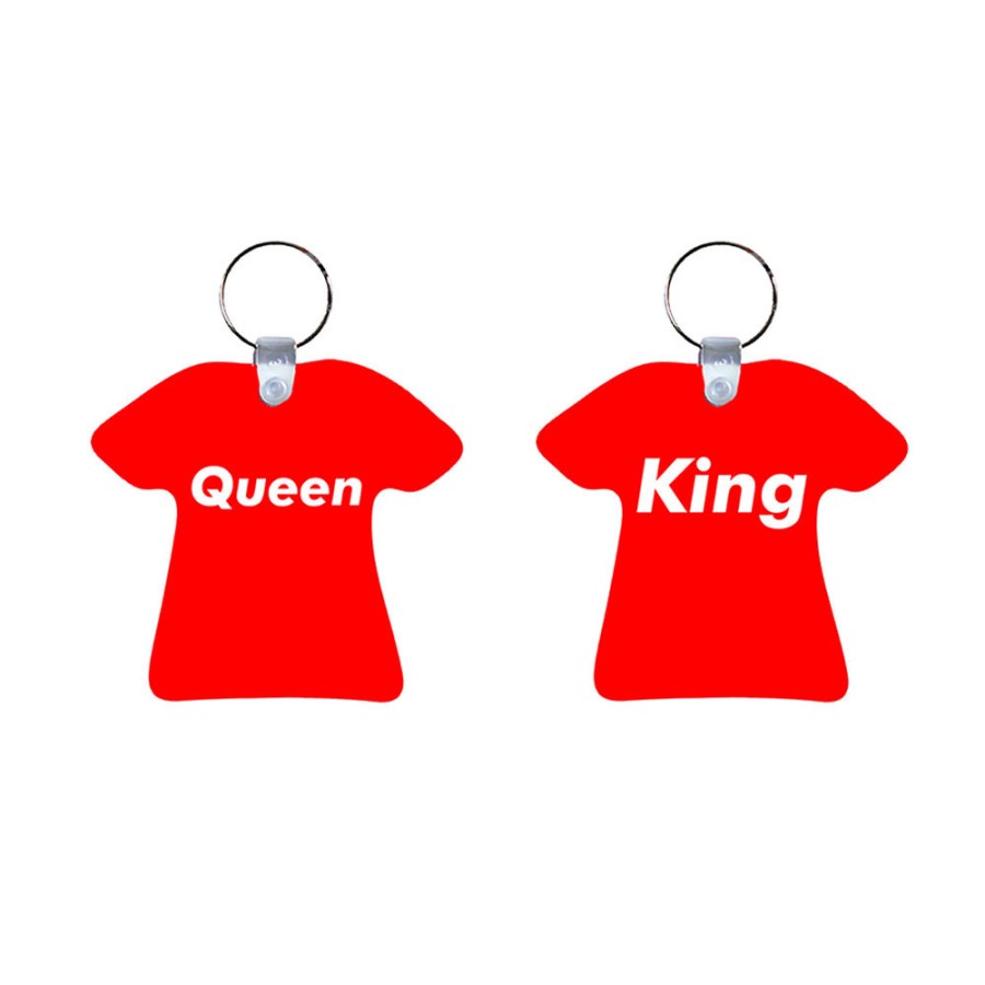 Coppia di portachiavi personalizzabili con nome king e queen supreme love