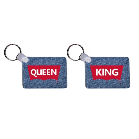 Coppia di portachiavi personalizzabili con nomi king e...