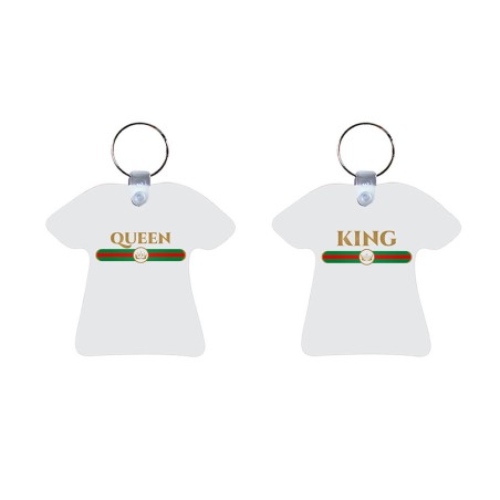 Coppia di portachiavi personalizzabili con nome king e...