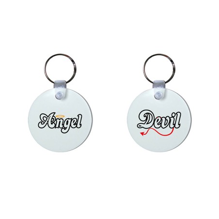 Coppia di portachiavi personalizzabili con nomi angel e...