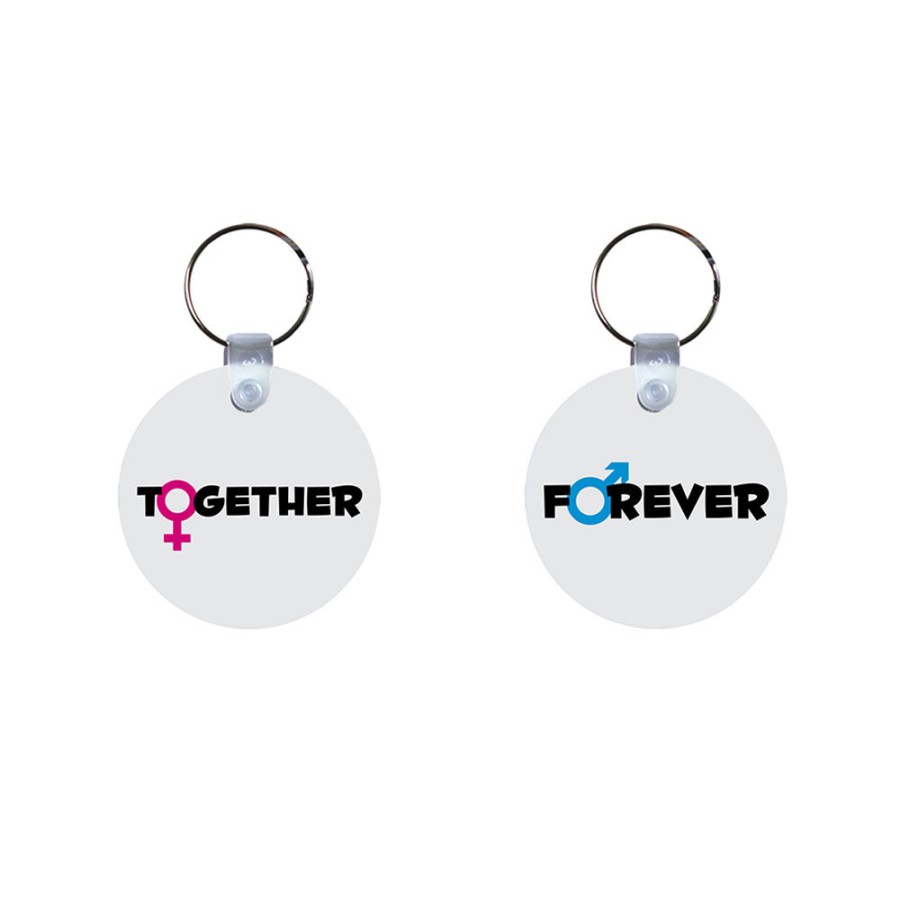 Coppia di portachiavi personalizzabili con nomi together forever