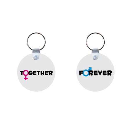 Coppia di portachiavi personalizzabili con nomi together forever