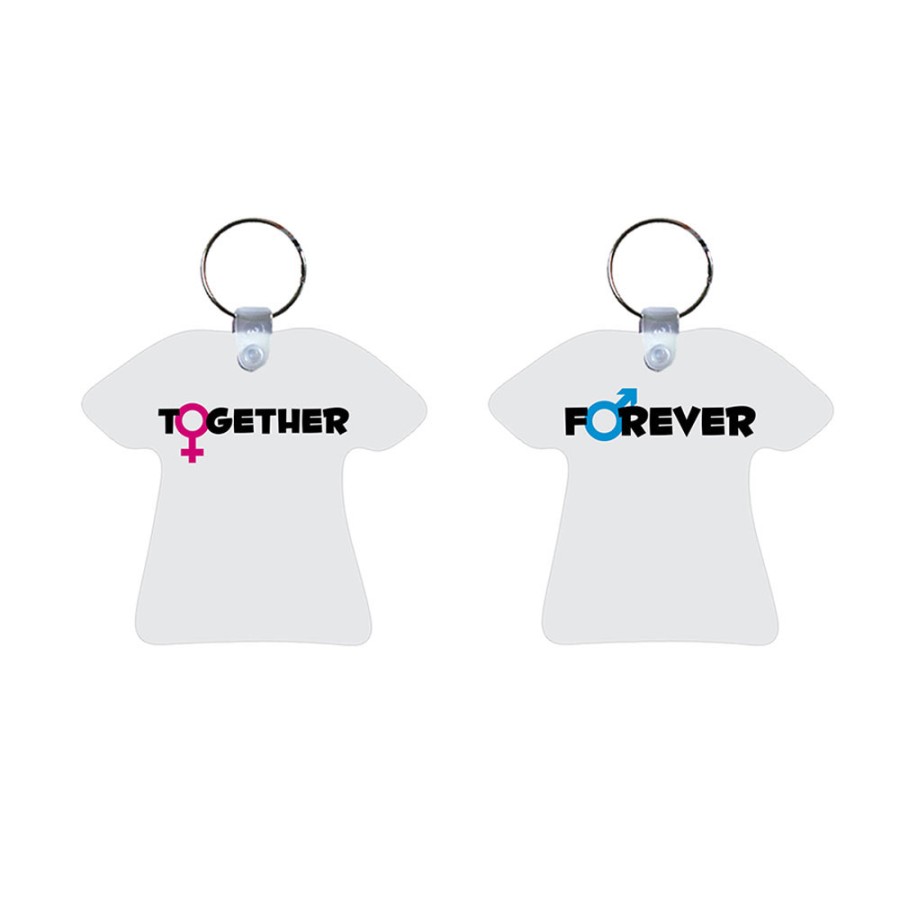 Coppia di portachiavi personalizzabili con nomi together forever
