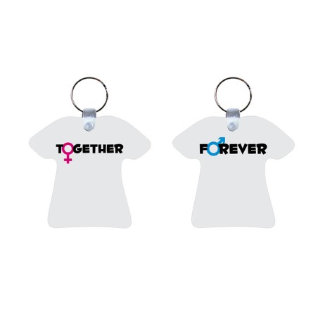 Coppia di portachiavi personalizzabili con nomi together forever