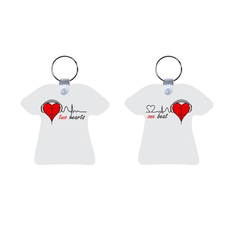 Coppia di portachiavi personalizzabili con nomi two hearts one beat