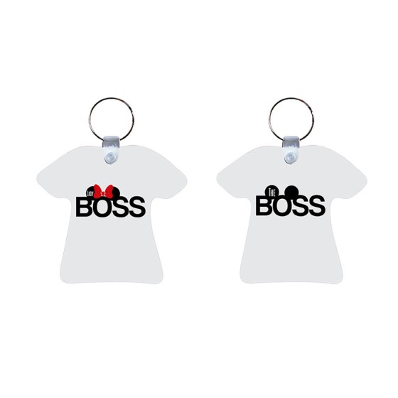 Coppia di portachiavi personalizzabili con nomi the boss lady boss 2