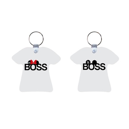 Coppia di portachiavi personalizzabili con nomi the boss lady boss