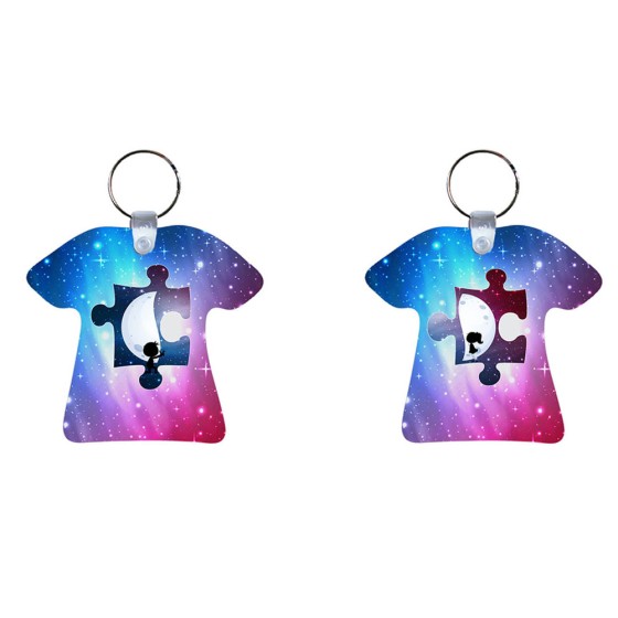 Coppia di portachiavi personalizzabili con nomi puzzle mezza luna