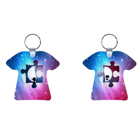 Coppia di portachiavi personalizzabili con nomi puzzle mezza luna