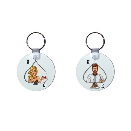 Coppia di portachiavi personalizzabili con nome k and q 