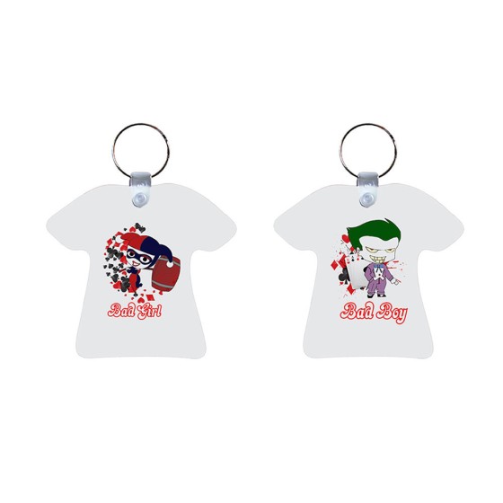 Coppia di portachiavi personalizzabili con nomi harley quinn e joker