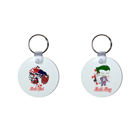 Coppia di portachiavi personalizzabili con nomi harley quinn e joker