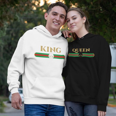 Coppia di felpe personalizzabili con nome king e queen...