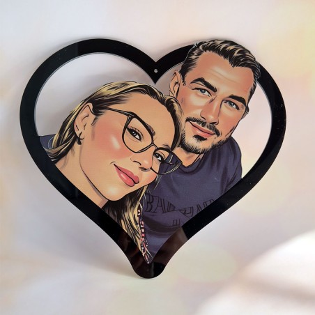 Cuore con foto personalizzato in stile fumetto