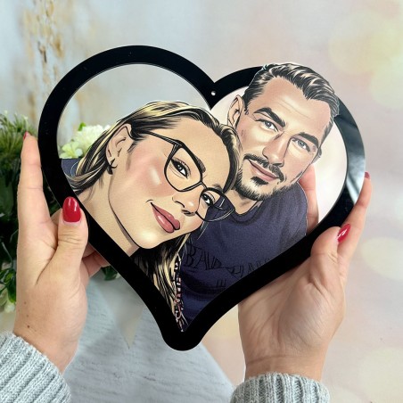 Cuore con foto personalizzato in stile fumetto