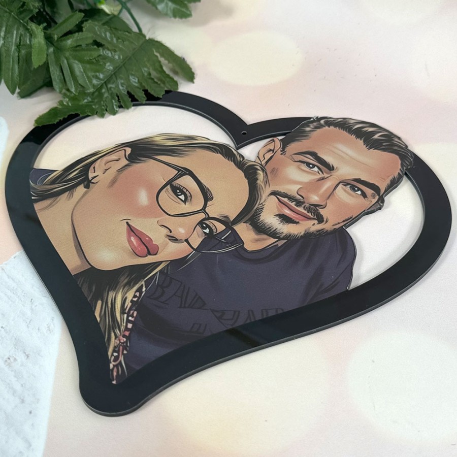 Cuore con foto personalizzato in stile fumetto