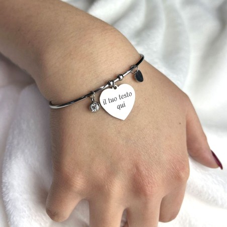 Bracciale donna personalizzato acciaio inox con pendenti