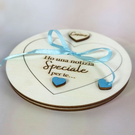 Cuore in legno personalizzato idee regalo madrina e padrino di battesimo