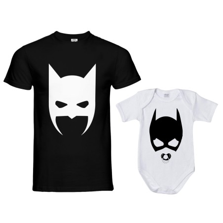 Coordinato t-shirt padre figlia batdad baby catwoman
