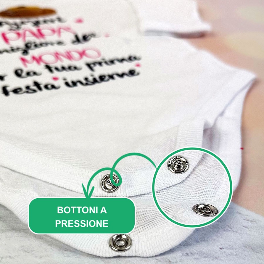 Body neonato zeppola auguri al papà migliore del mondo per la tua prima festa insieme