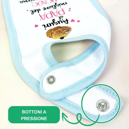 Bavaglino neonato zeppola auguri al papà migliore del mondo per la tua prima festa insieme