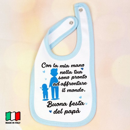 Bavaglino neonato papà con la mia mano nella tua sono pronto ad affrontare il mondo