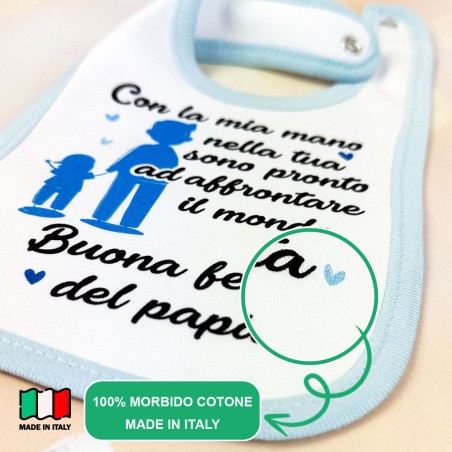 Bavaglino neonato papà con la mia mano nella tua sono pronto ad affrontare il mondo