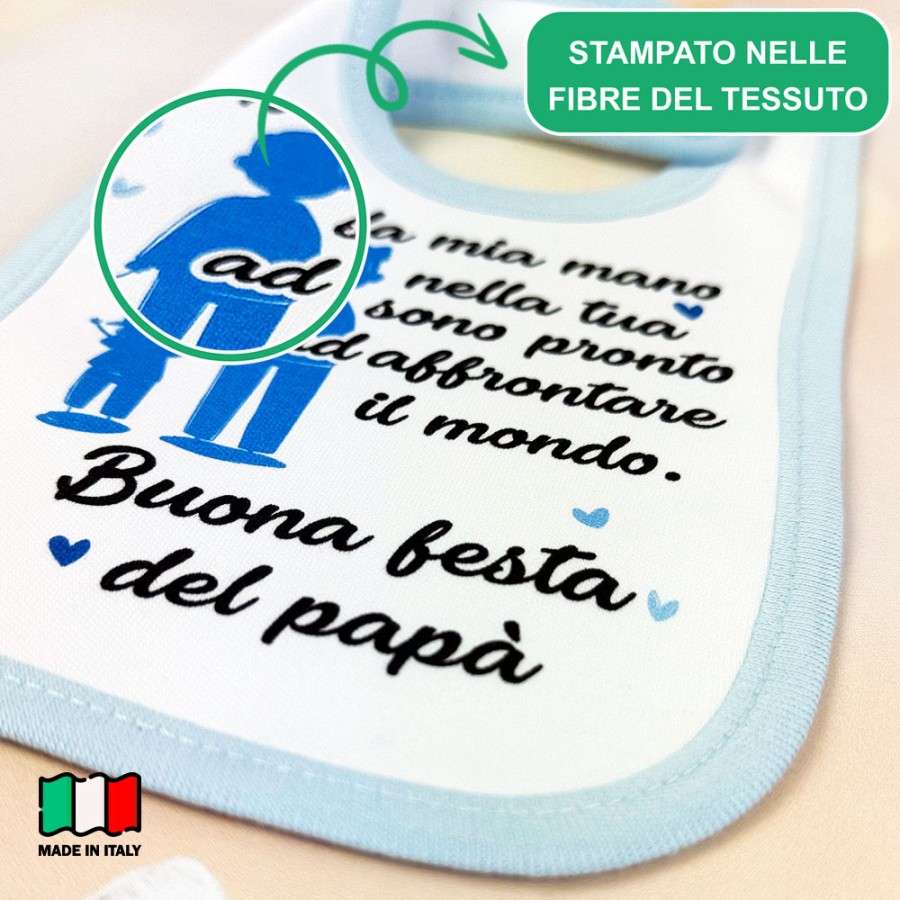 Bavaglino neonato papà con la mia mano nella tua sono pronto ad affrontare il mondo