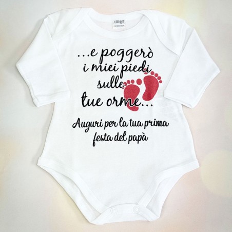 Body neonato e poggerò i miei piedi sulle tue orme auguri...