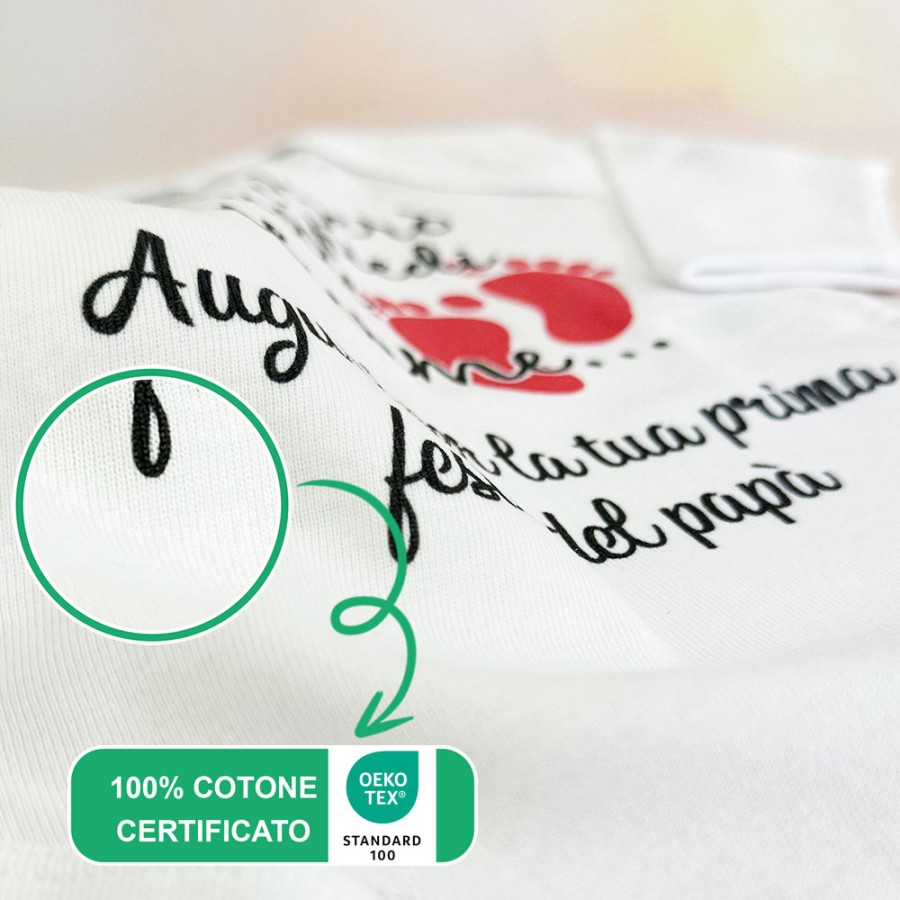 Body neonato e poggerò i miei piedi sulle tue orme auguri per la tua prima festa del papà
