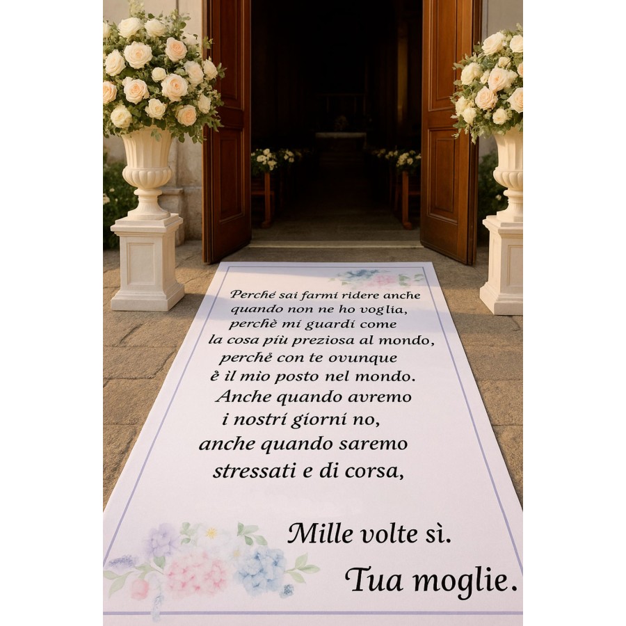Tappeto matrimonio personalizzato con dedica al mio papà